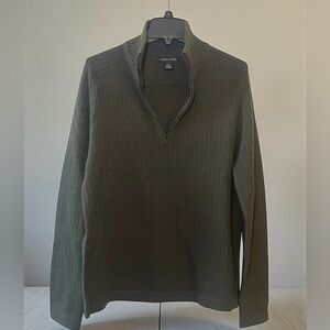 Banana Republic Lambswool Cashmere Half Zip Mock Neck Sweater | Olive | Men’s L